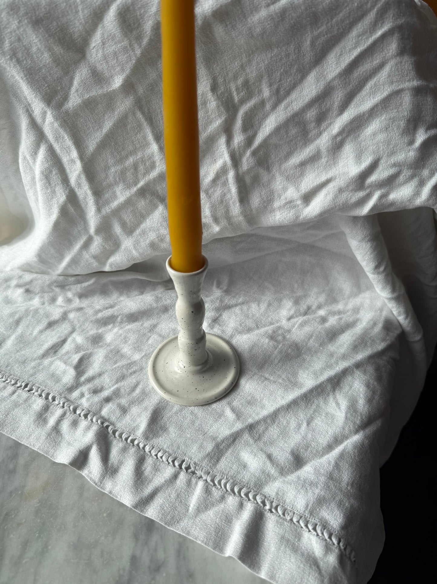 White Candle Holder