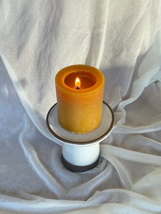White Pillar Candle Holder