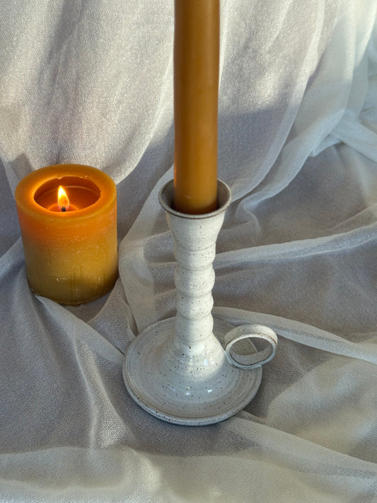 White Taper Candle Holder