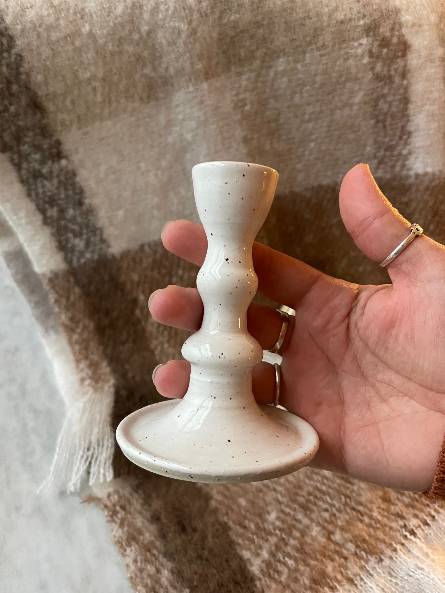 White Candle Holder