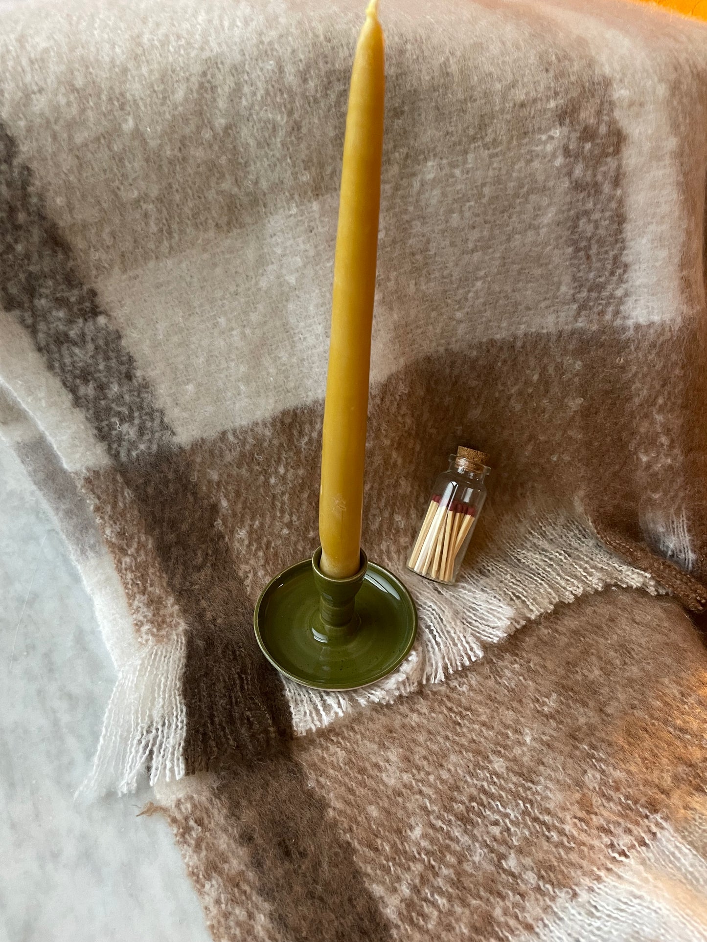 Green Candle Holder