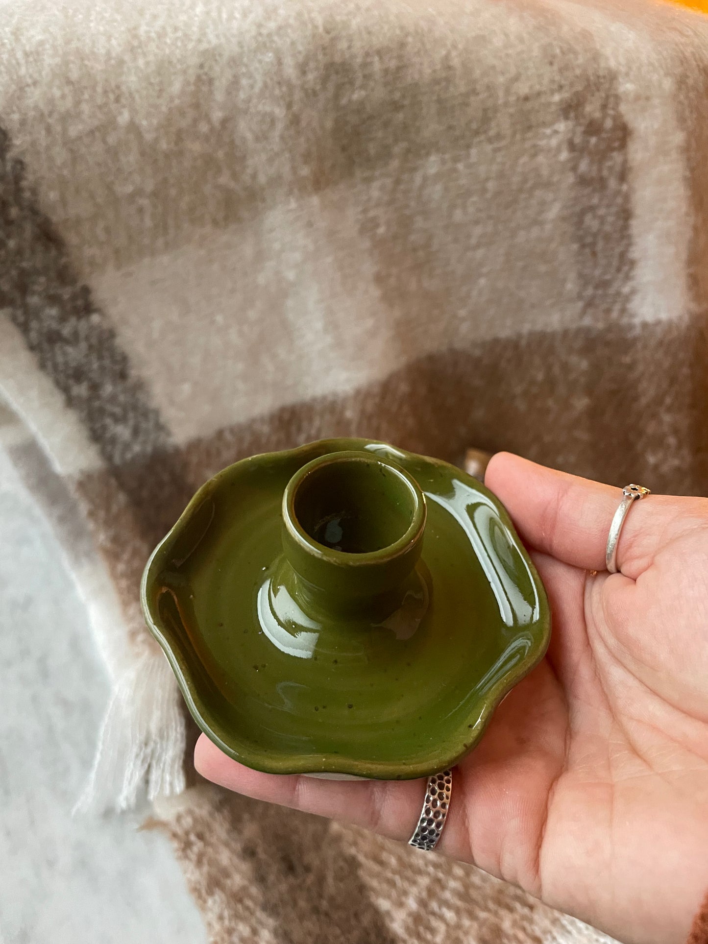 Green Candle Holder