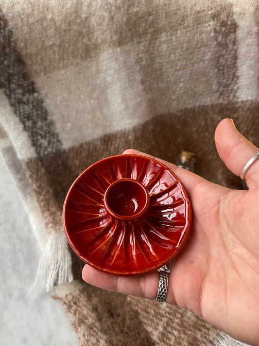 Red Candle Holder