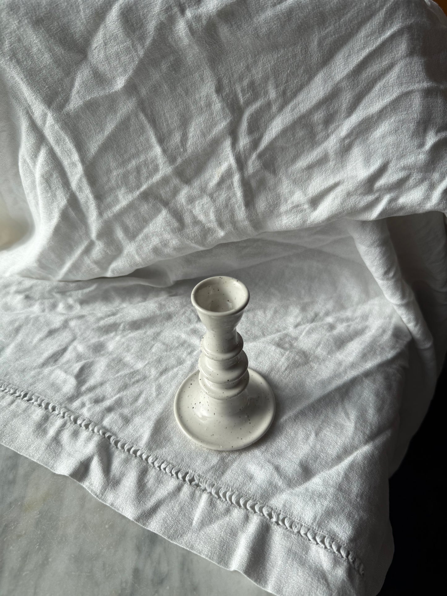 White Candle Holder