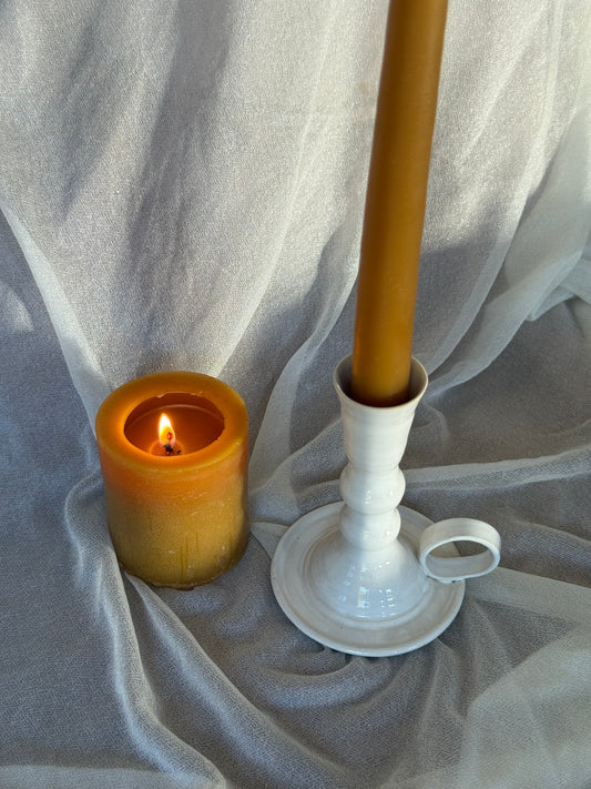 White Taper Candle Holder