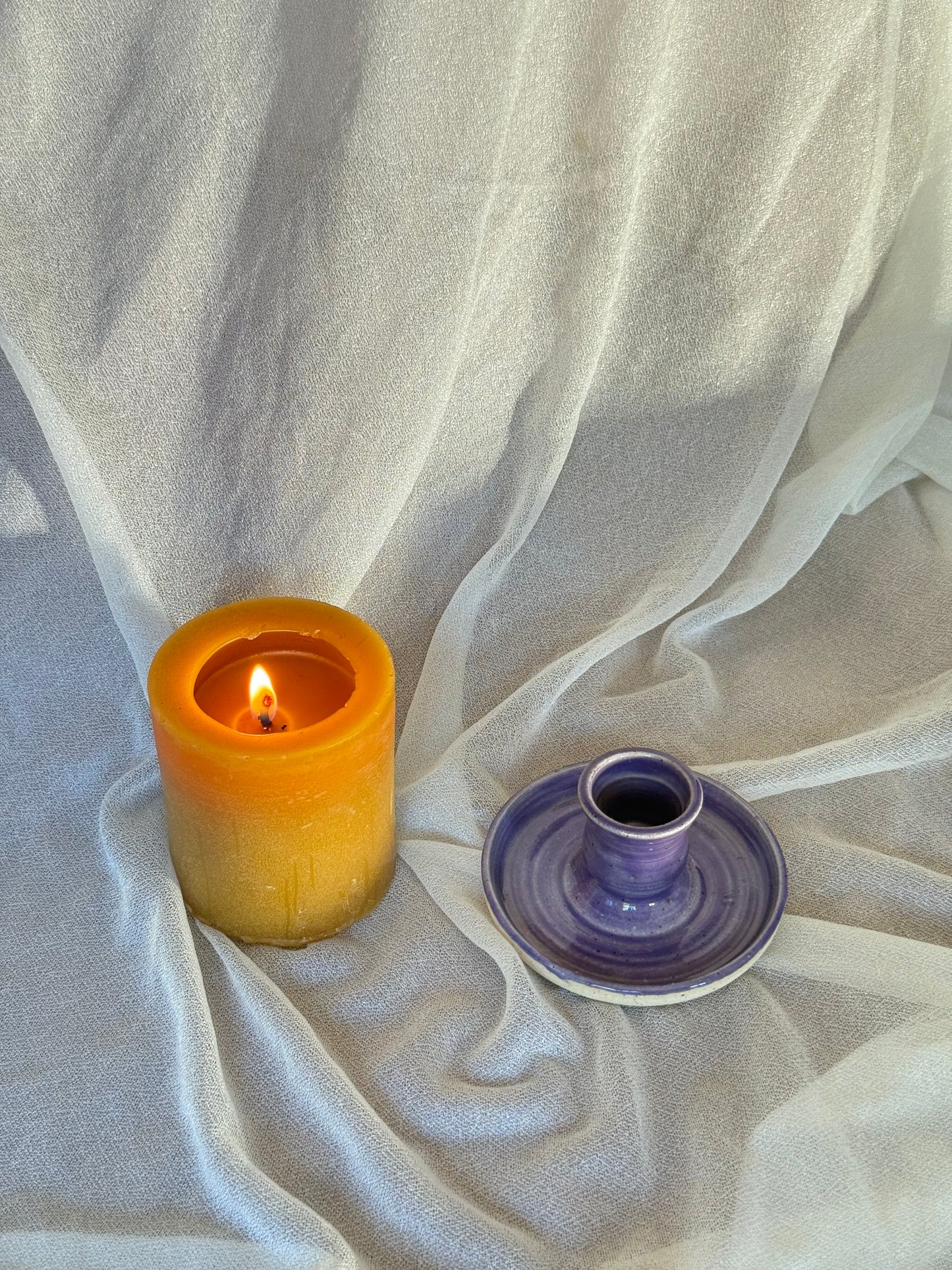Purple Taper Candle Holder