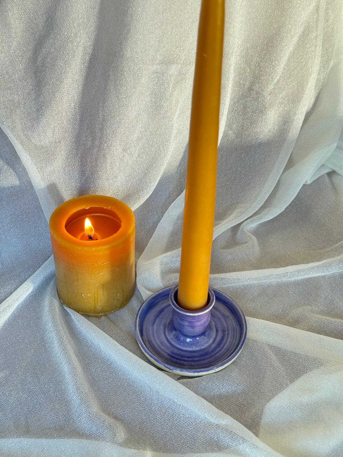 Purple Taper Candle Holder