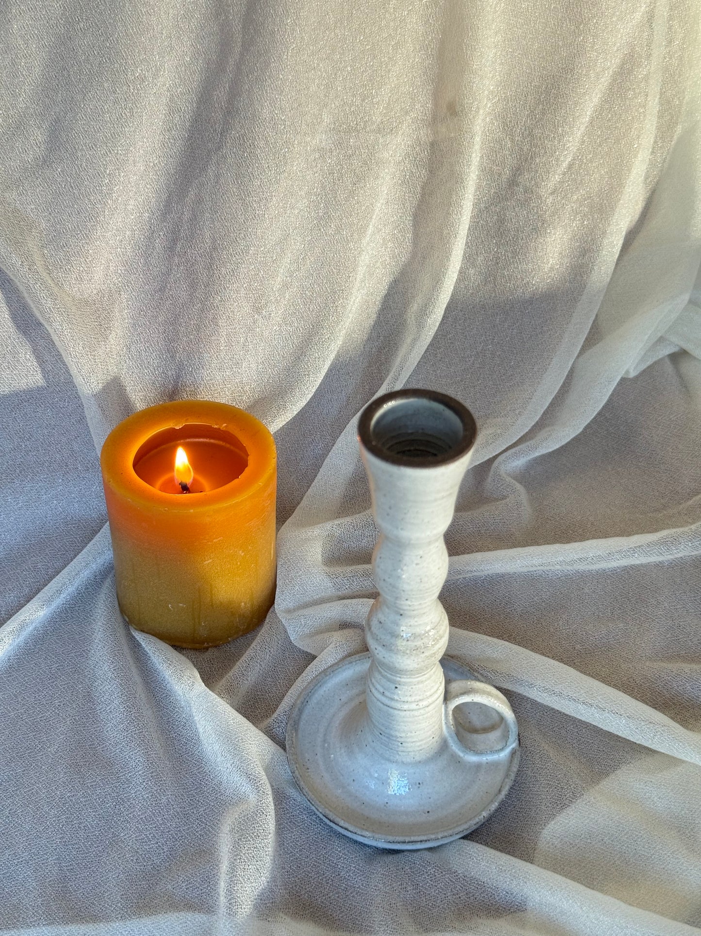 White Taper Candle Holder