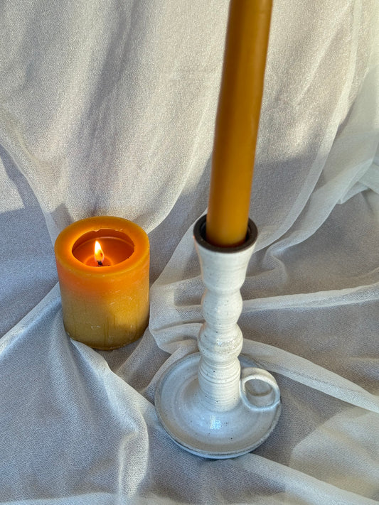 White Taper Candle Holder