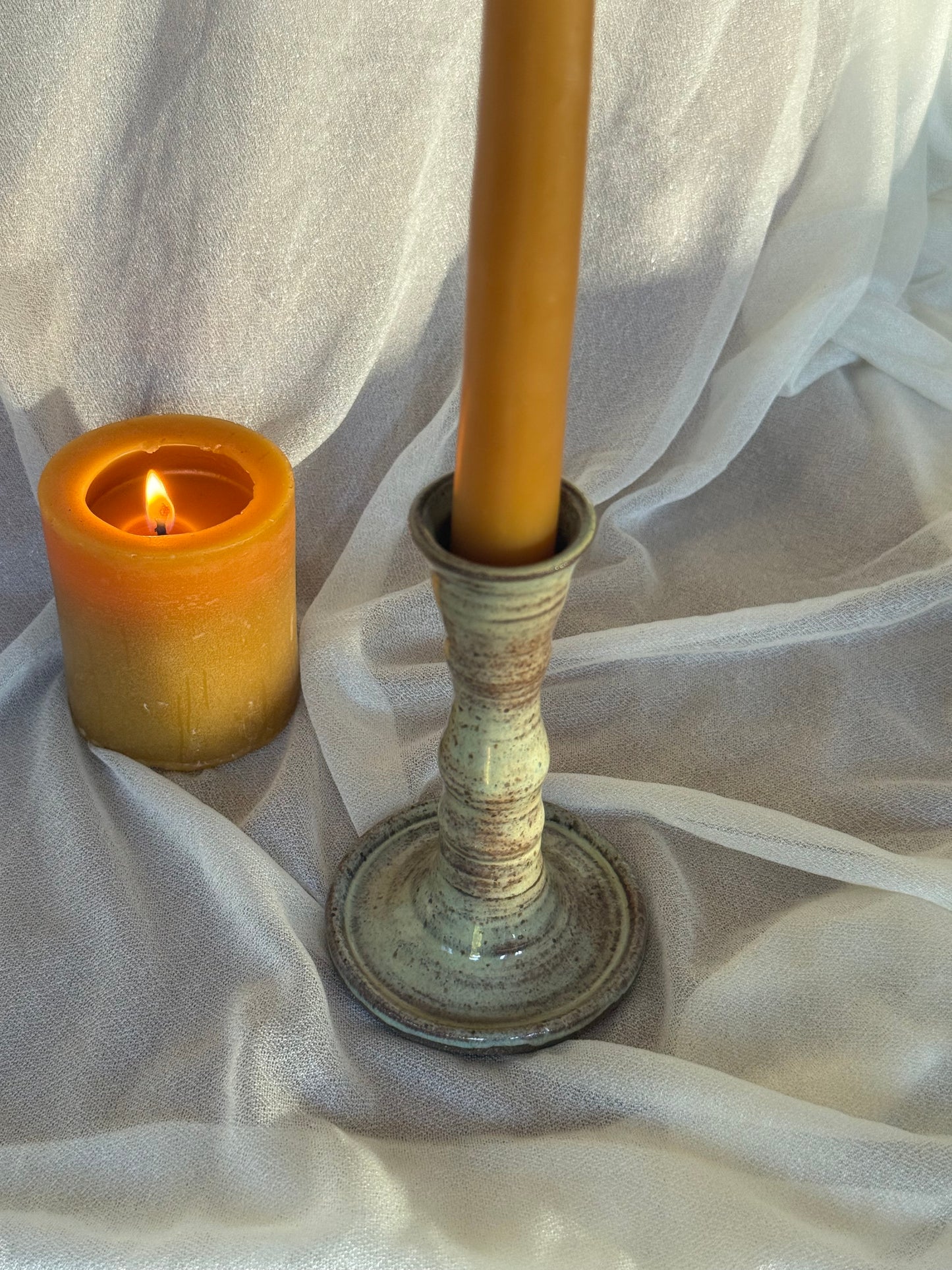 Green Taper Candle Holder