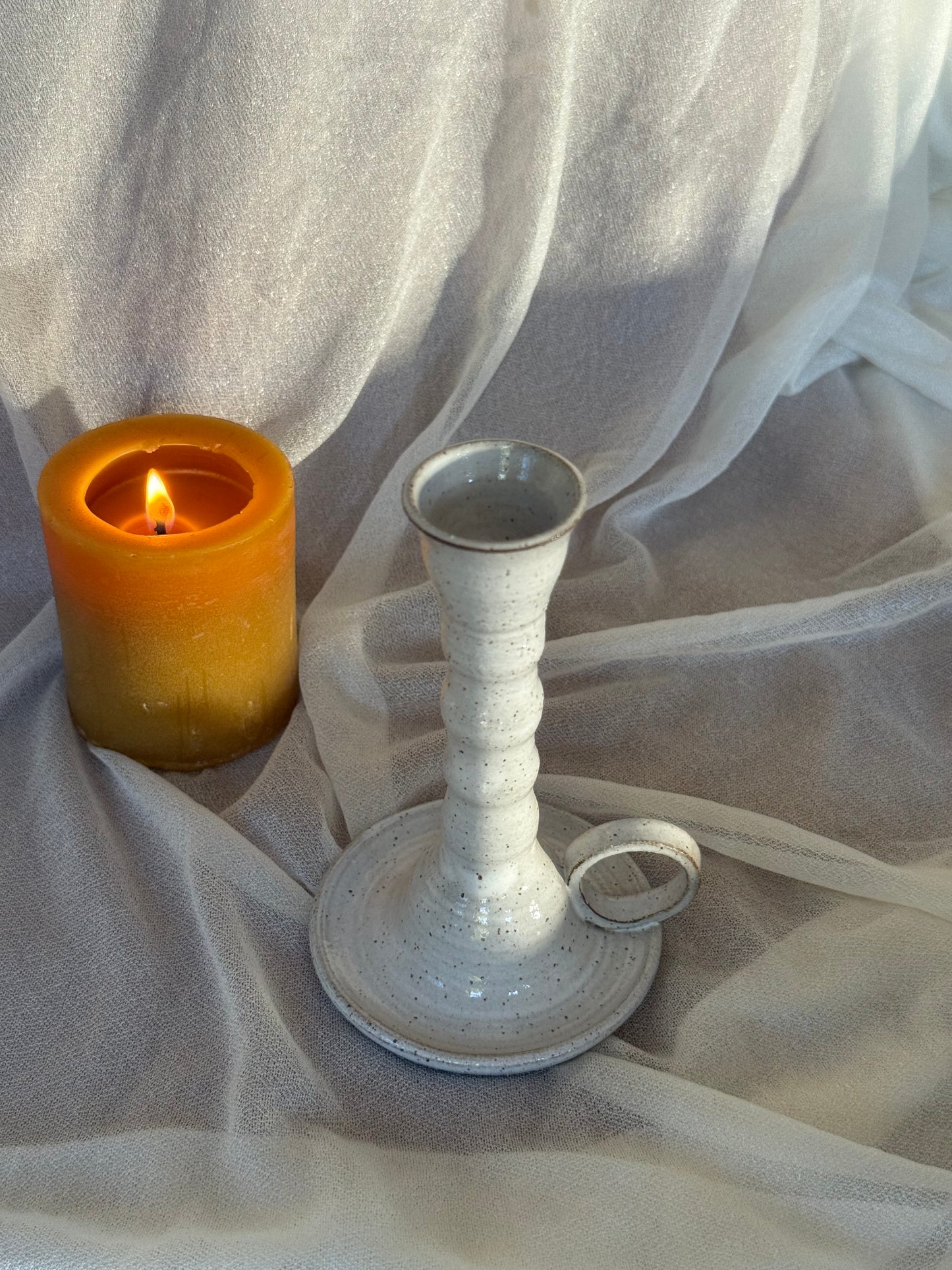 White Taper Candle Holder