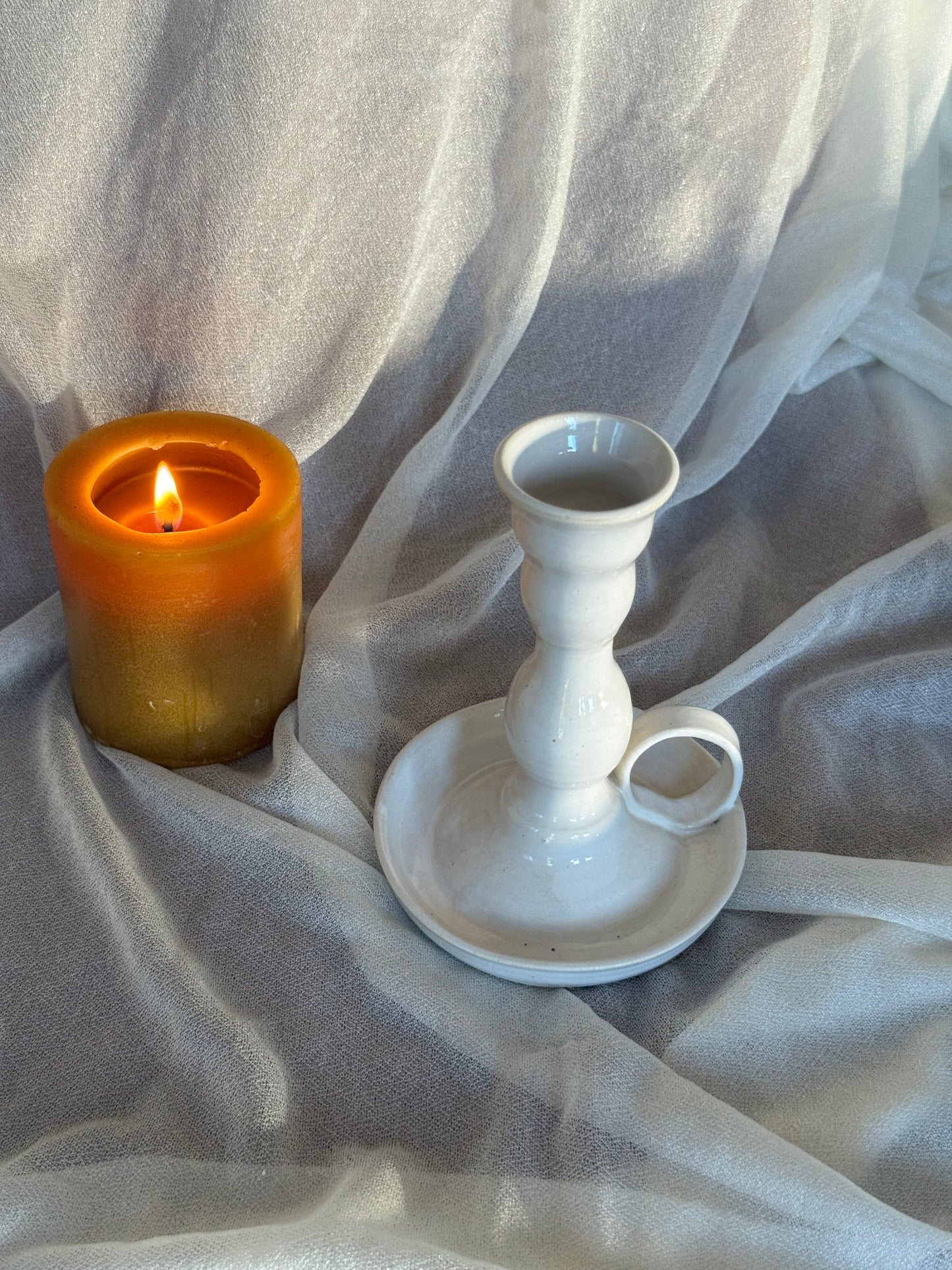 White Taper Candle Holder