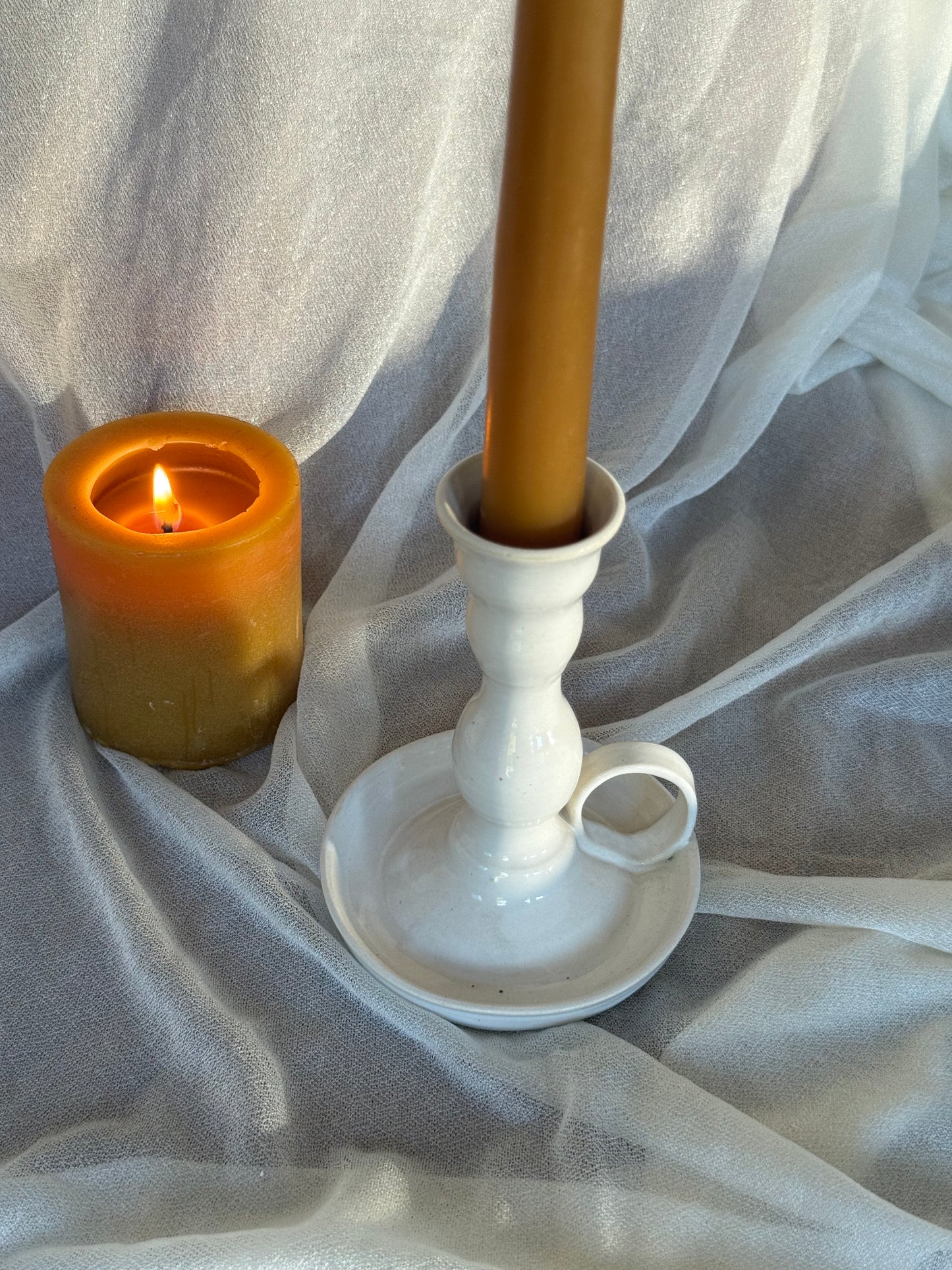 White Taper Candle Holder