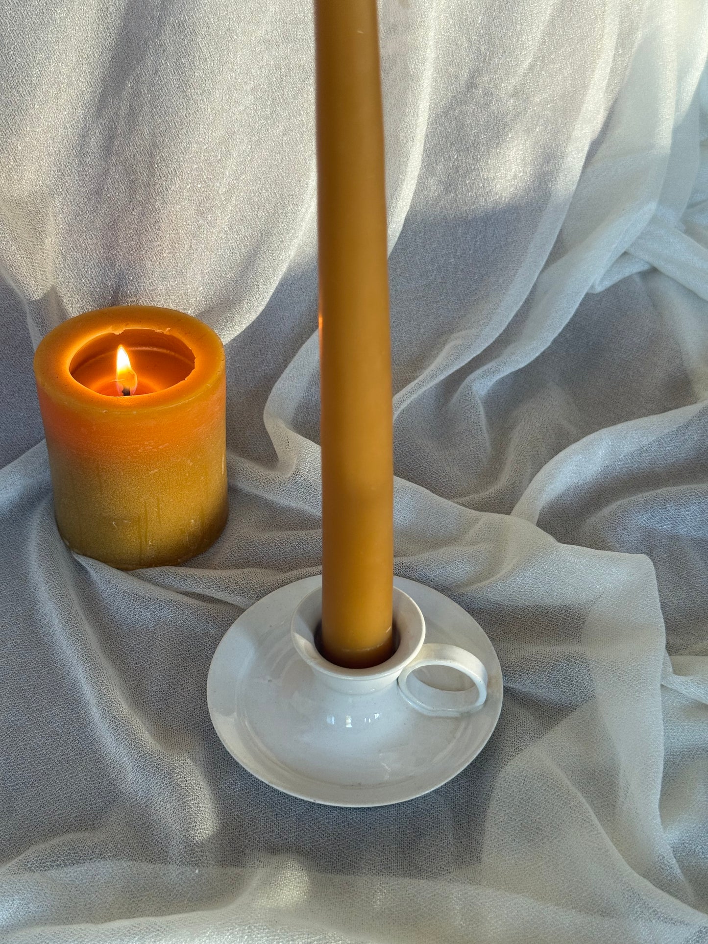 White Taper Candle Holder